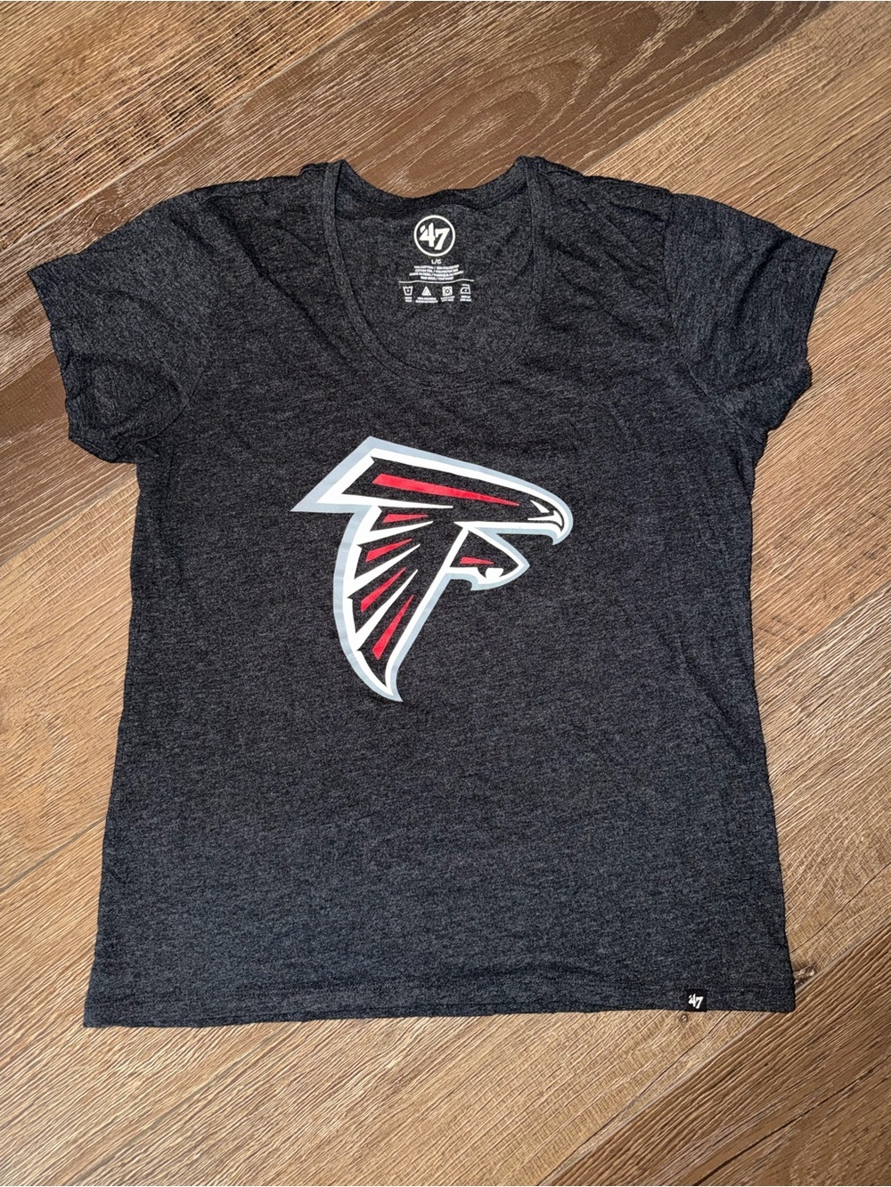 47 Atlanta Falcons Black Heather Logo V-Neck Tee